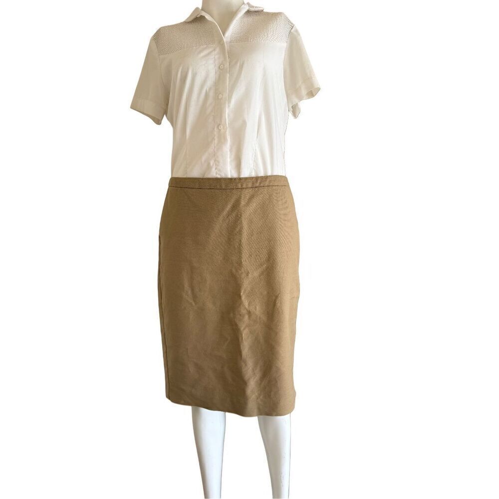 Merona 10 solid tan women’s knee length pencil skirt